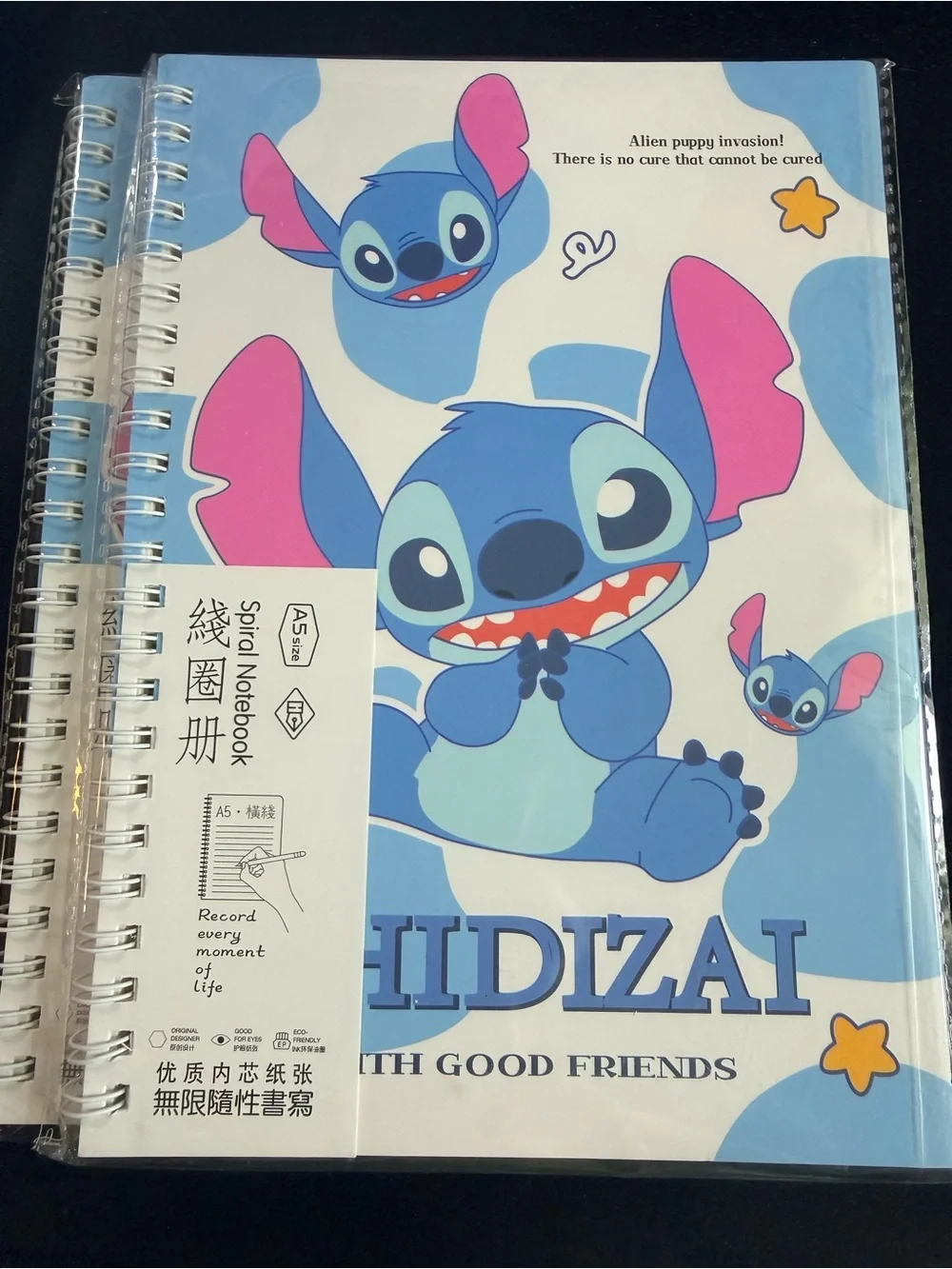 Stitch Spiral-Bound Kids Notebook - Blue & Pink #P7102608